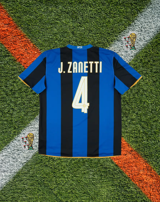 Inter Milan 2008-2009 Home Jersey – J. Zanetti #4 - "Scudetto Shield" Edition