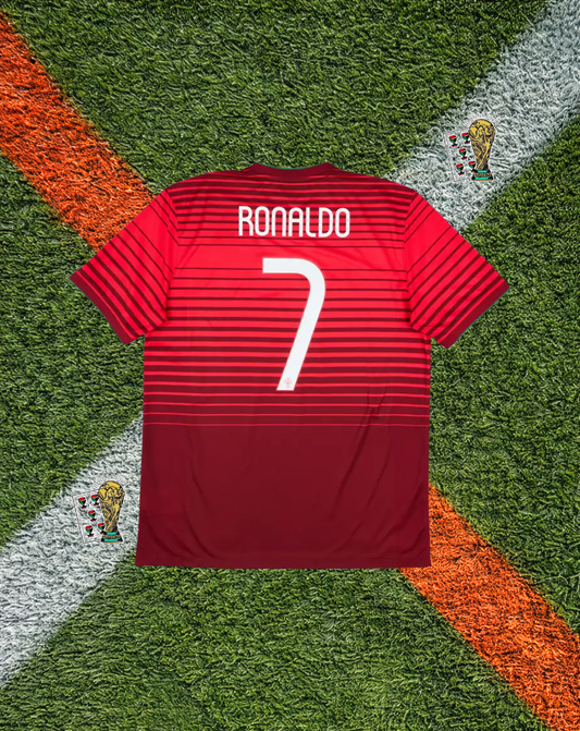 Portugal 2014 Home Jersey – Ronaldo #7 - Gradient Stripe V-Neck World Cup Edition
