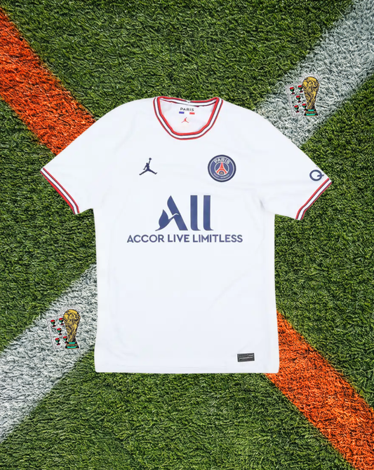 Paris Saint-Germain x Jordan 2021–22 Fourth Messi #30 Classic Football Shirt – White Jumpman Edition