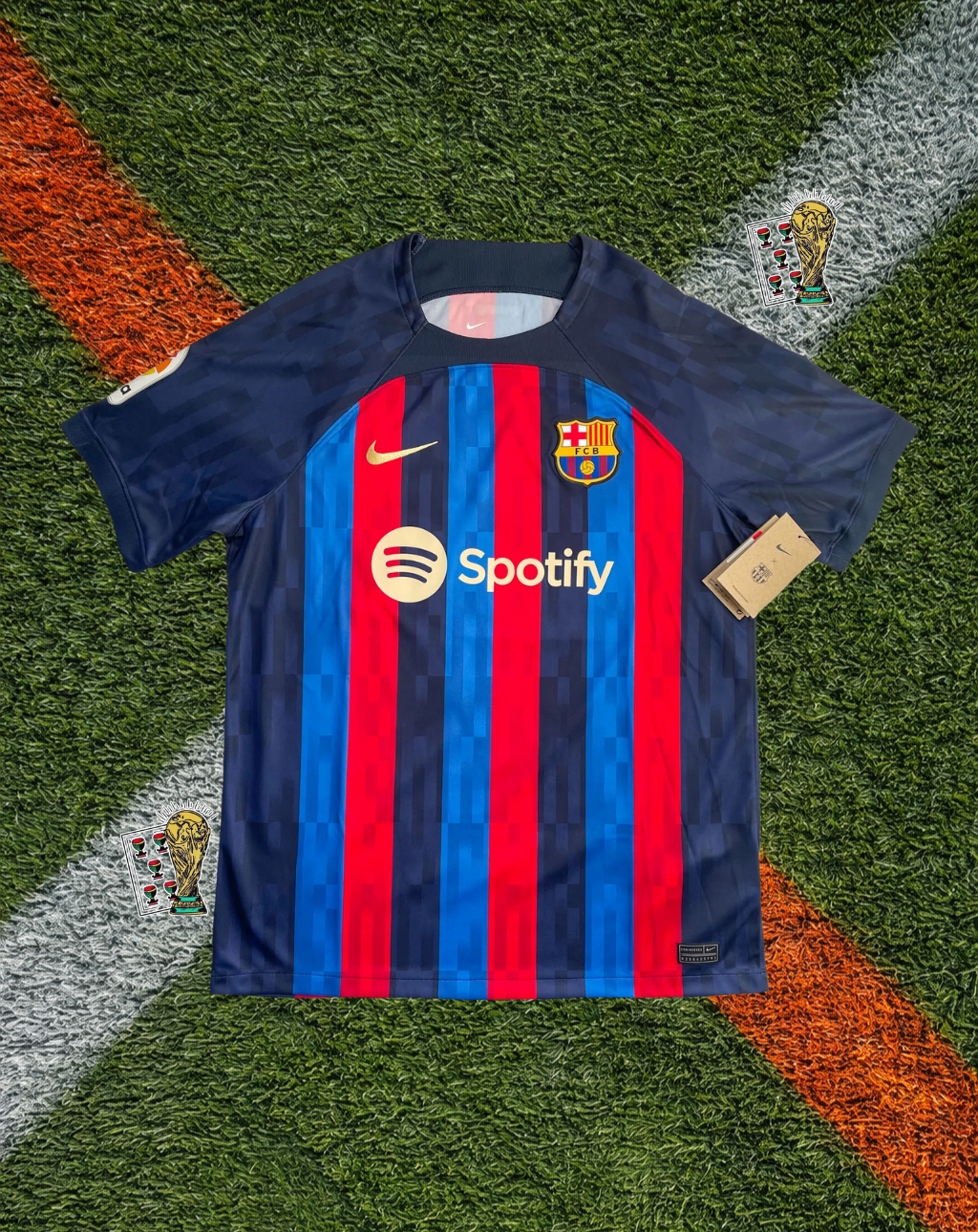 FC Barcelona 2022–23 Home Lewandowski #9 – Nike Blaugrana Classic Football Shirt Spotify Vintage
