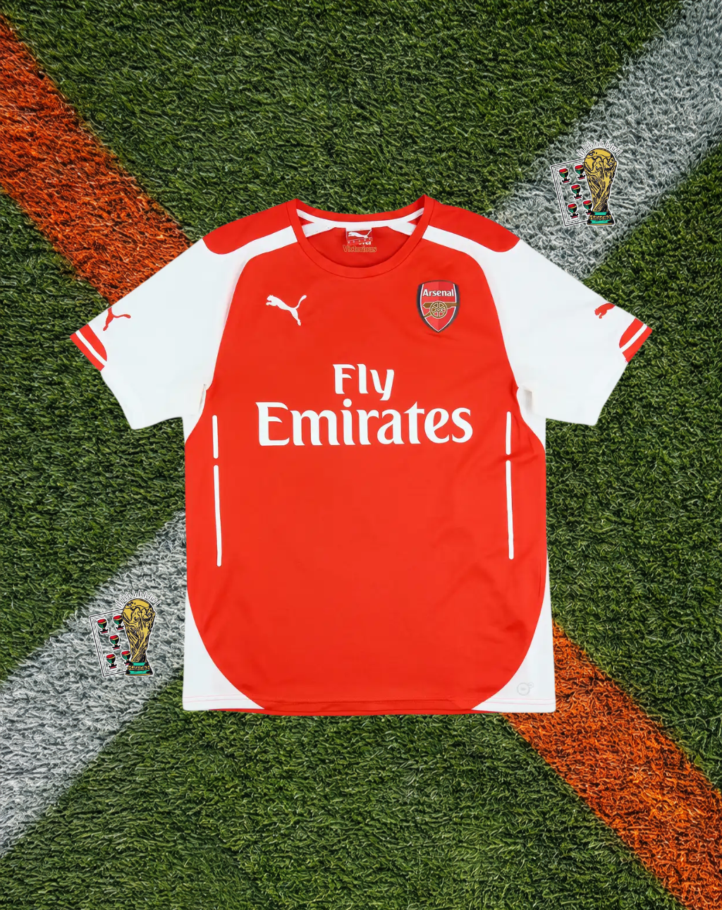 Arsenal 2014–15 Home Özil #11 – Puma Red & White Classic Football Shirt Fly Emirates Vintage