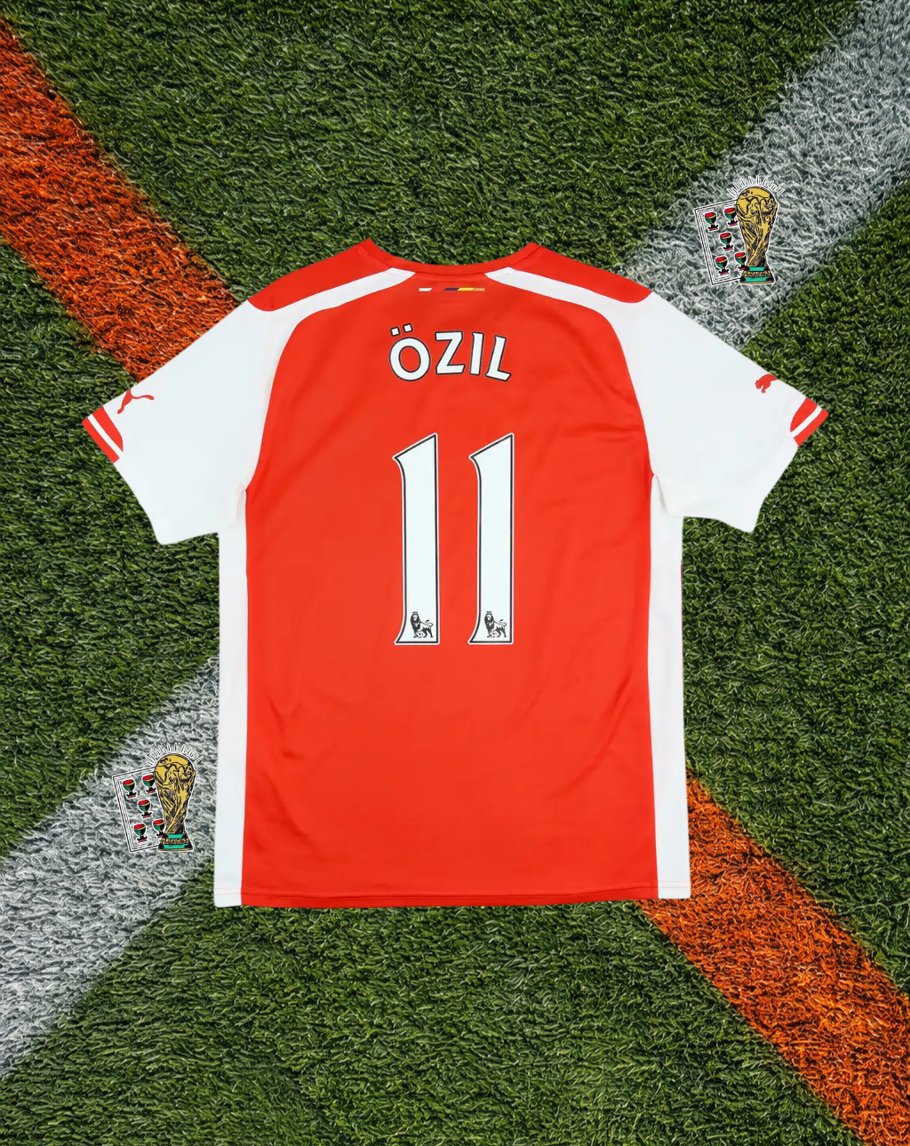 Arsenal 2014–15 Home Özil #11 – Puma Red & White Classic Football Shirt Fly Emirates Vintage