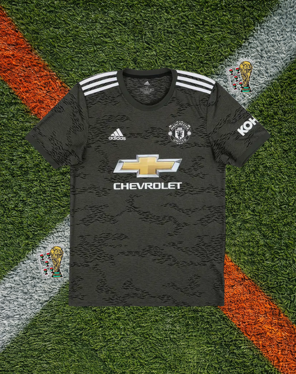 Manchester United 2020–21 Away B. Fernandes #18 – Adidas Black Retro Football Jersey Chevrolet Vintage
