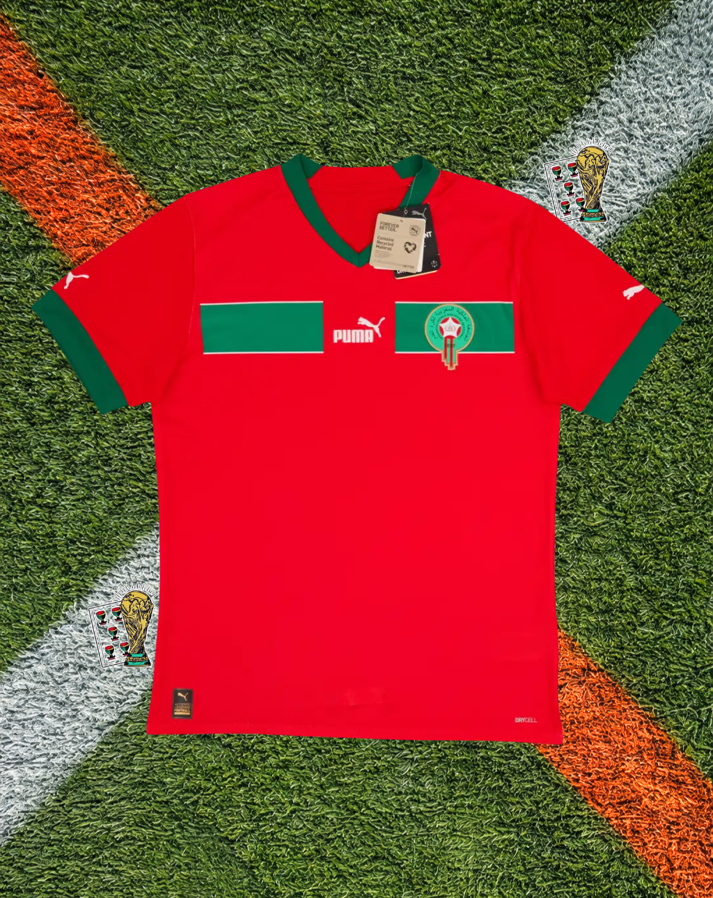 Morocco 2022 Home Jersey World Cup Qatar Edition - Retro Block Green Chest Band V-Neck
