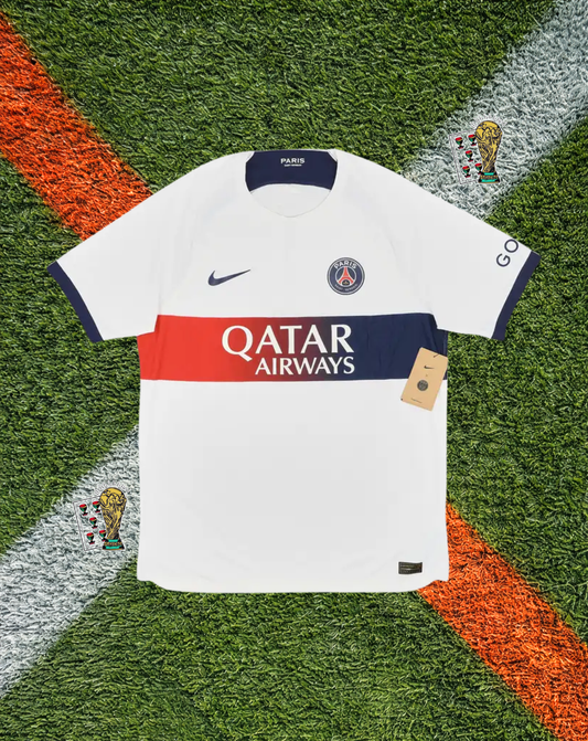 Paris Saint-Germain 2023-24 Away – Mbappé #7 – Nike PSG White Jersey