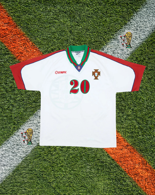 Portugal 1996-97 Away Jersey – Luís Figo #20 – Olympic White Vintage Jersey