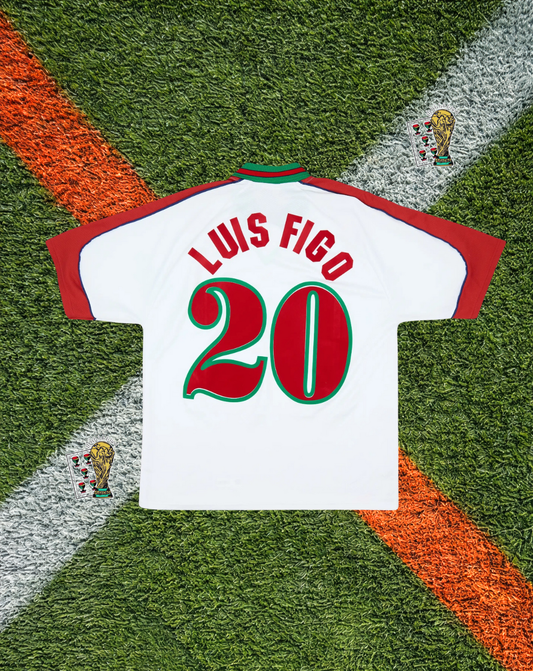 Portugal 1996-97 Away Jersey – Luís Figo #20 – Olympic White Vintage Jersey