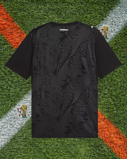 New Zealand 2026 Home Jersey- World Cup Edition - Crisp White Silver Fern Tonal Texture Crew Neck
