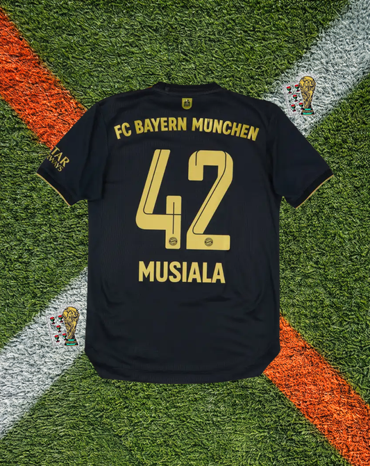 FC Bayern Munich 2021-22 Away Jersey – Musiala #42 – "Black & Gold" Edition