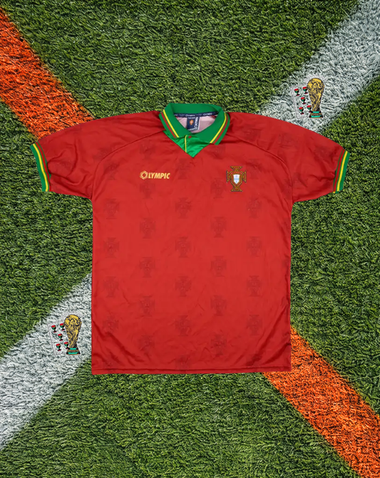 Portugal 1995–96 Home Jersey – Embossed Crest Pattern Edition- #13