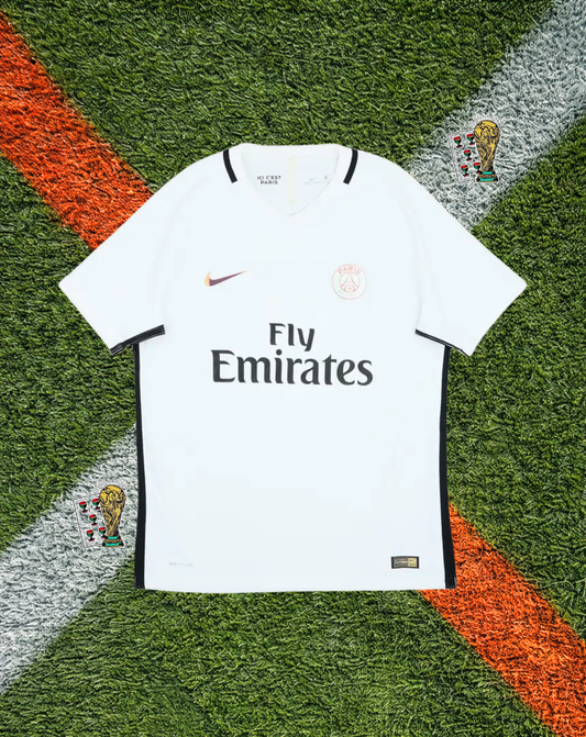 Paris Saint-Germain 2016-17 Third Jersey – Cavani #9 – Nike White Fly Emirates Jersey