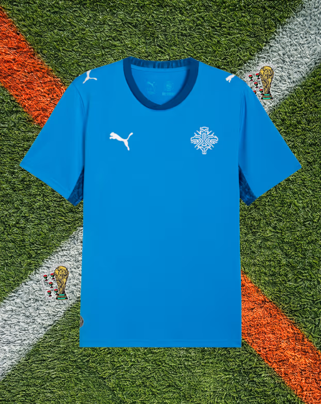 Iceland 2026 Home Jersey -lectric Blue Tonal Trim Icelandic Crest Crew-Neck