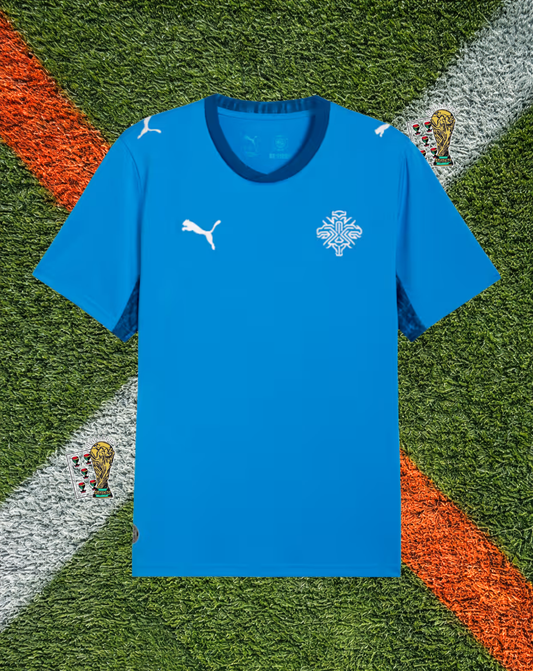 Iceland 2026 Home Jersey -lectric Blue Tonal Trim Icelandic Crest Crew-Neck