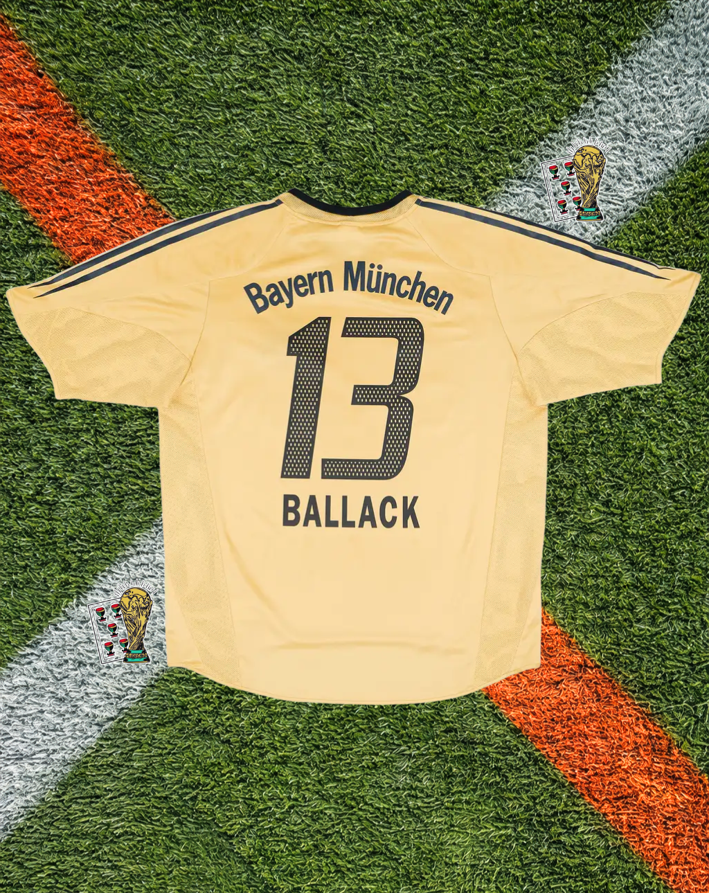 FC Bayern Munich 2004-05 Away Jersey – Ballack #13 – "Gold & Navy" Edition