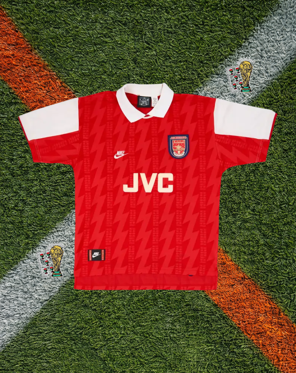 Arsenal 1994–96 Home Wright #8 – Nike Red & White Classic Football Shirt JVC Vintage