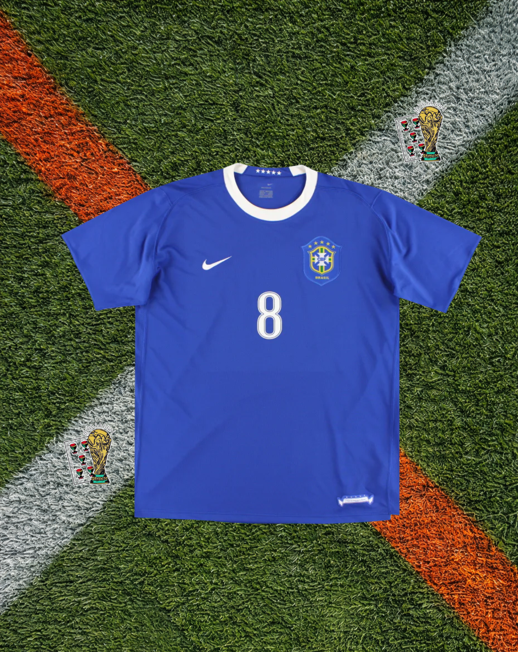 Brazil 2006–07 Away – Kaka #8 Nike Blue Iconic Era Jersey