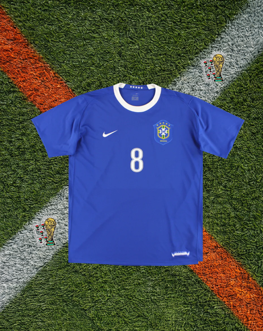 Brazil 2006–07 Away – Kaka #8 Nike Blue Iconic Era Jersey