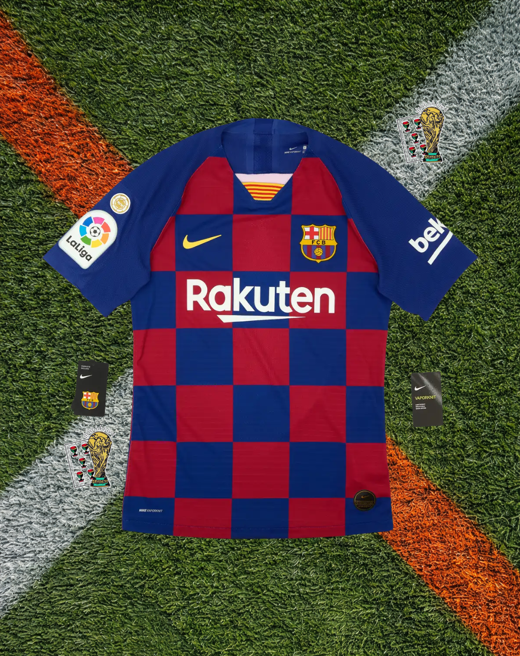 Barcelona 2019–20 Home Messi #10 – Nike Checkered Blaugrana Shirt Rakuten Sponsor Classic Football Shirt