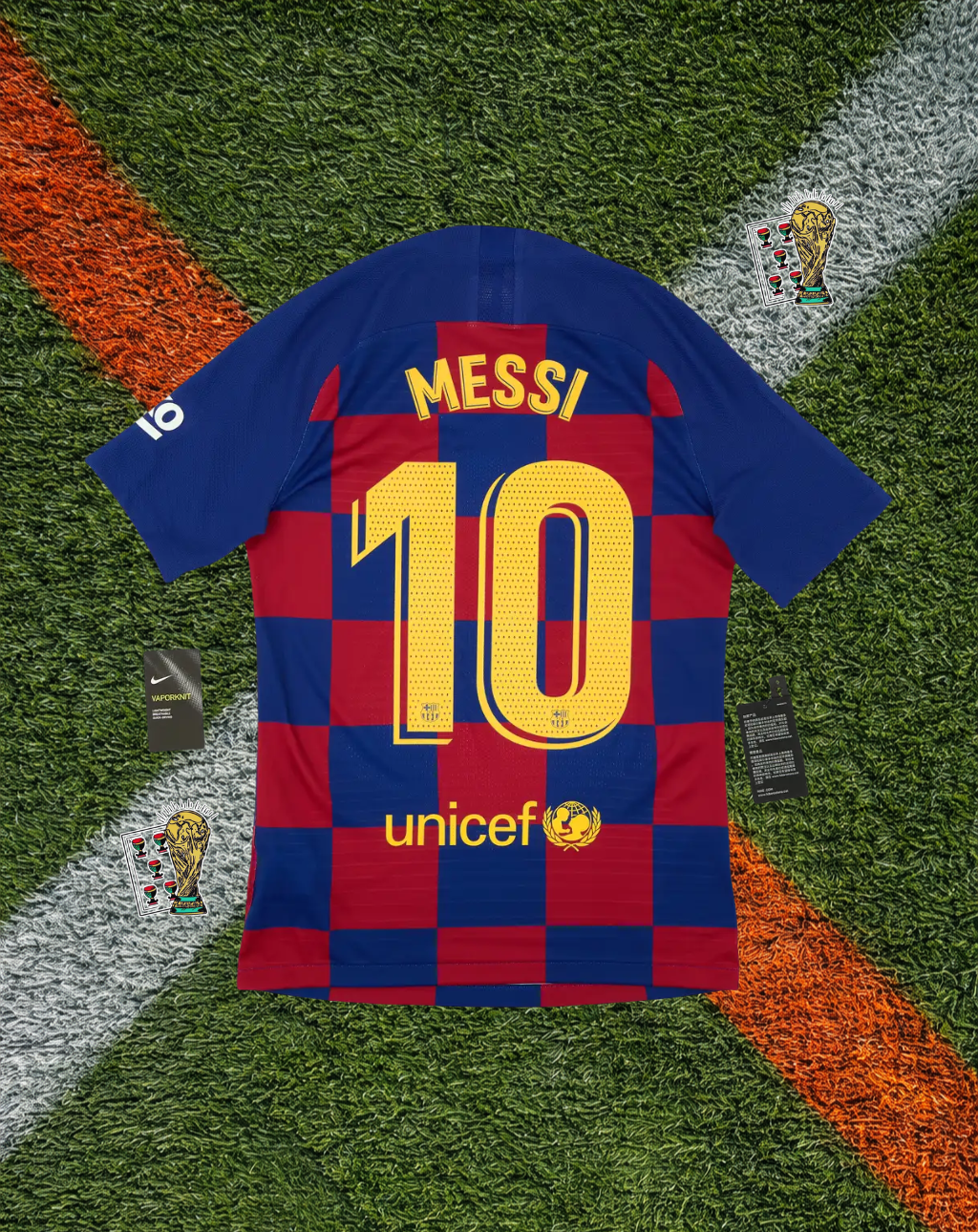 Barcelona 2019–20 Home Messi #10 – Nike Checkered Blaugrana Shirt Rakuten Sponsor Classic Football Shirt