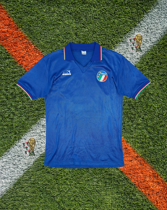 Italy 1990 Home Jersey #4 – World Cup Italia ’90 Classic Azzurri Shirt