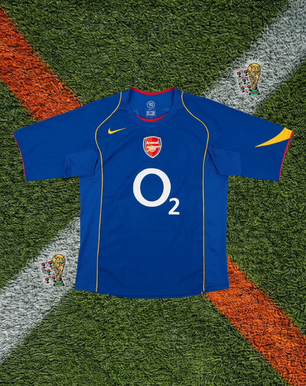 Arsenal FC 2004–06 Away Henry #14 – Nike Blue & Yellow O2 Classic Football Shirt