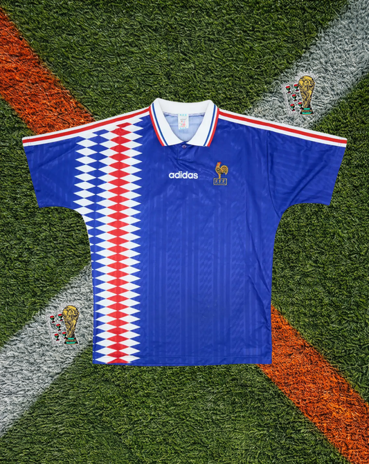 France 1994–1996 Home Jersey – Diamond Side Panel Edition | Adidas Blue