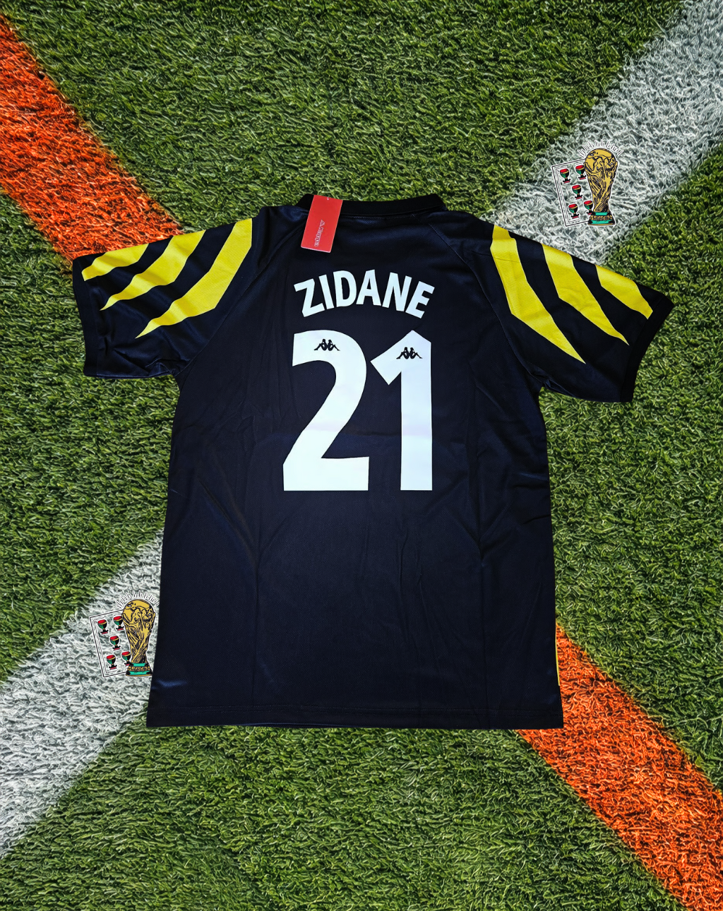 Juventus 1996–97 Third Jersey – Zidane #21- Black and yellow Sony Lightning Design