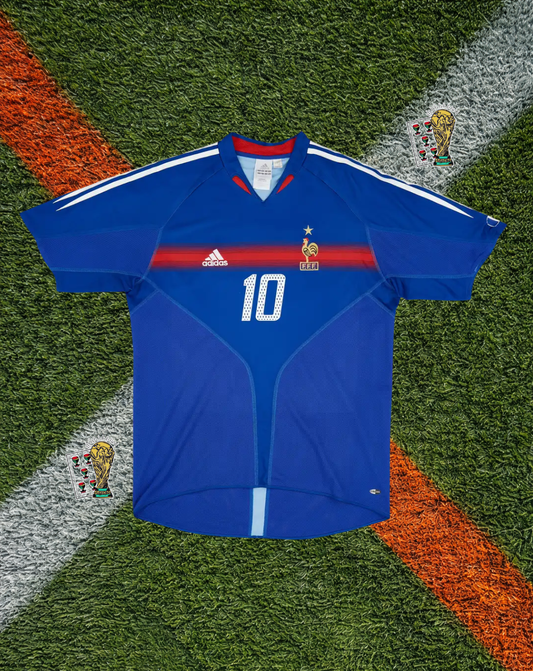 France 2002–2004 Home Jersey – Red Chest Band Edition | Zidane #10