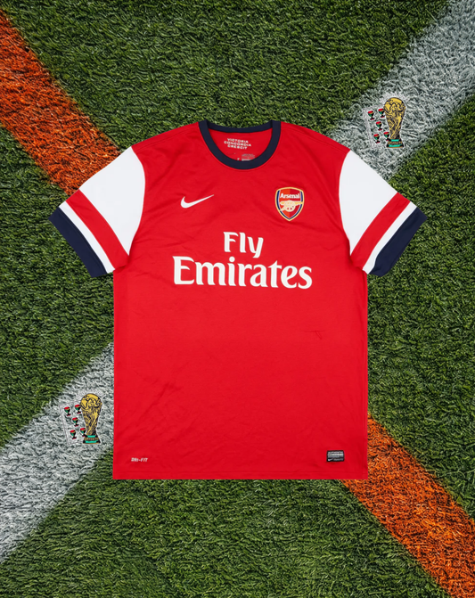Arsenal FC 2012–14 Home Arteta #8 – Nike Red & White Fly Emirates Classic Football Shirt