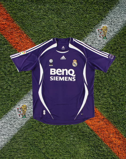 Real Madrid 2006–07 Third Shirt Ronaldo #9 – Adidas Purple BenQ Siemens Era