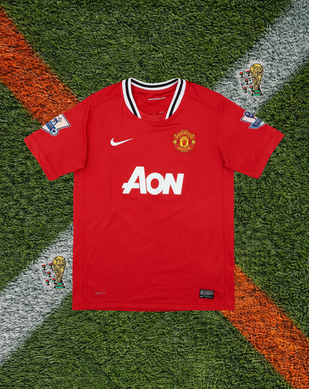 Manchester United 2011–12 Home Rooney #10 – Nike Red Retro Football Shirt AON Vintage Kit