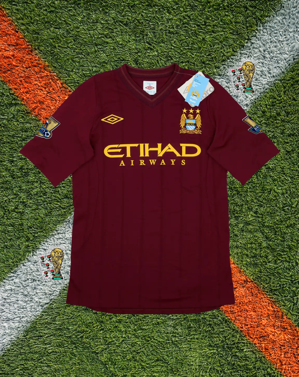 Manchester City 2012-13 Away Jersey – Tevez #32 – Umbro Maroon
