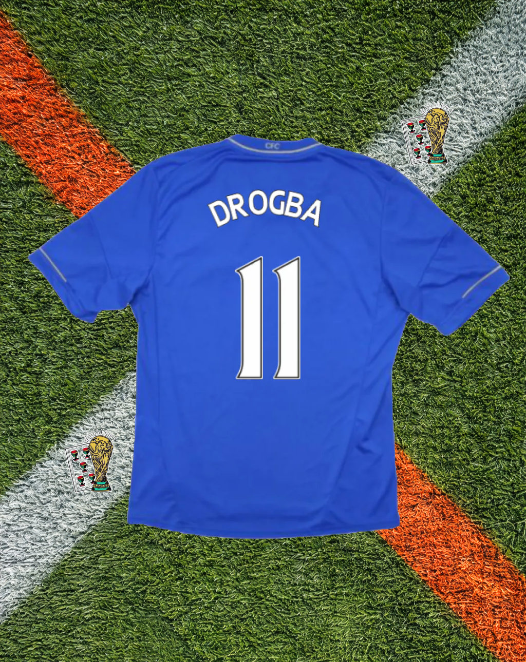 Chelsea Classic Football Shirt 2012–2013 Home Jersey – Drogba #11 – Adidas Blue with Gold Stripes