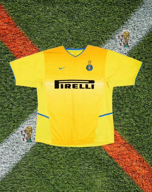 Inter Milan 2002-2003 Third Jersey –J. Zanetti #4-  Nike "Yellow & Blue"  Edition