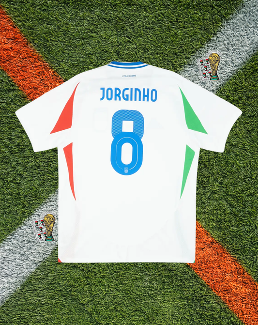 Italy 2024 Away Jersey – Jorginho #8 – Modern Tricolore Edition