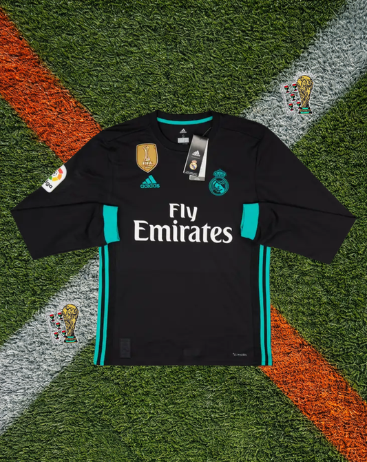 Real Madrid 2017–18 Away Long Sleeve Ronaldo #7 – Adidas Black & Teal