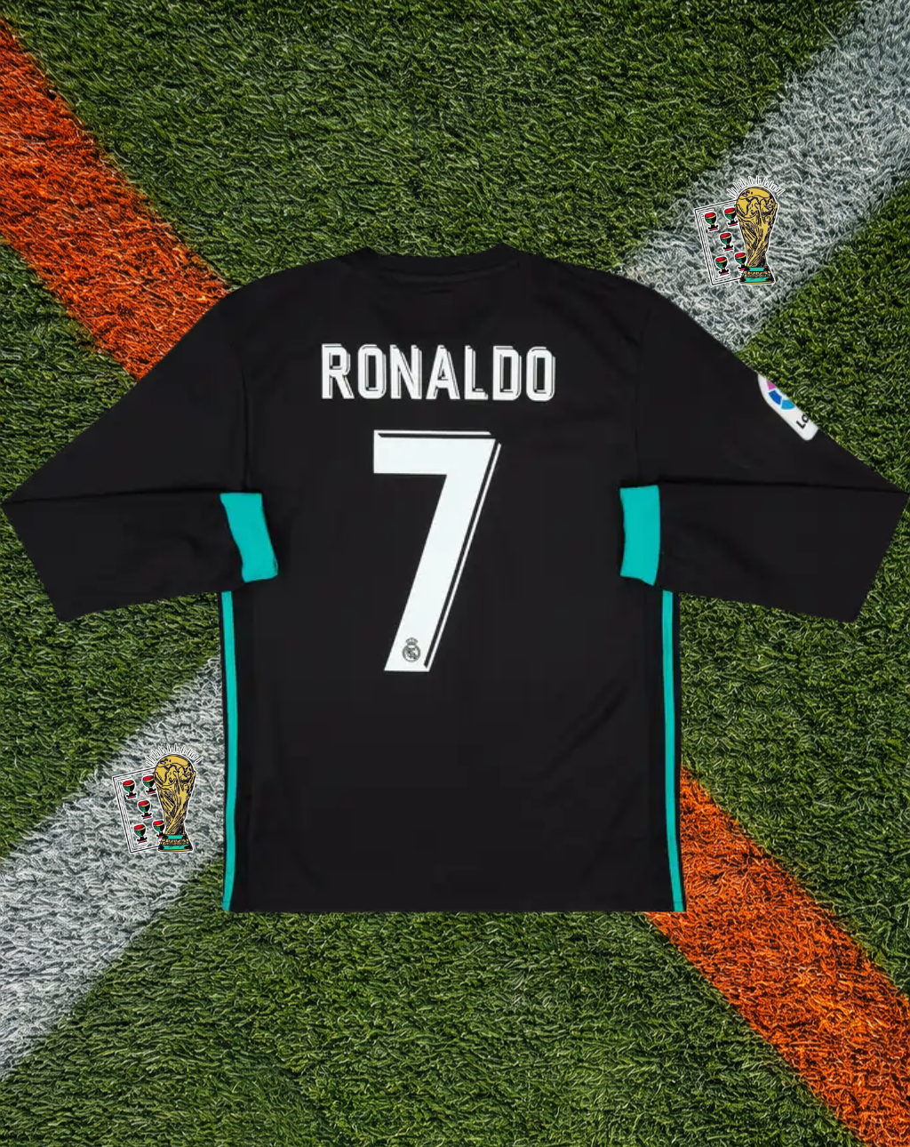 Real Madrid 2017–18 Away Long Sleeve Ronaldo #7 – Adidas Black & Teal