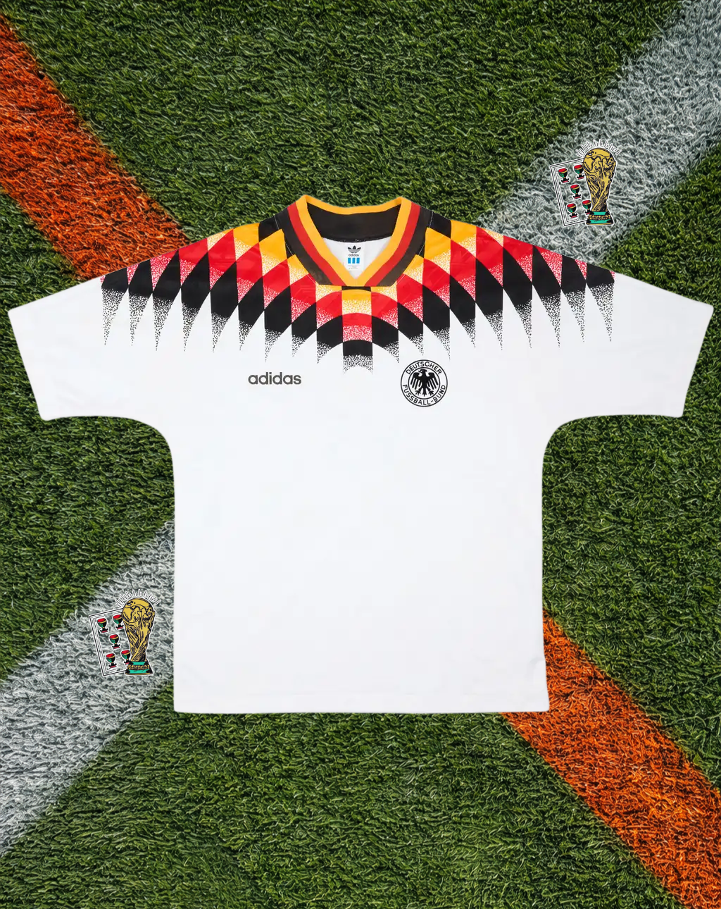 Germany 1994–96 Home Jersey – Adidas White Diamond Era Classic