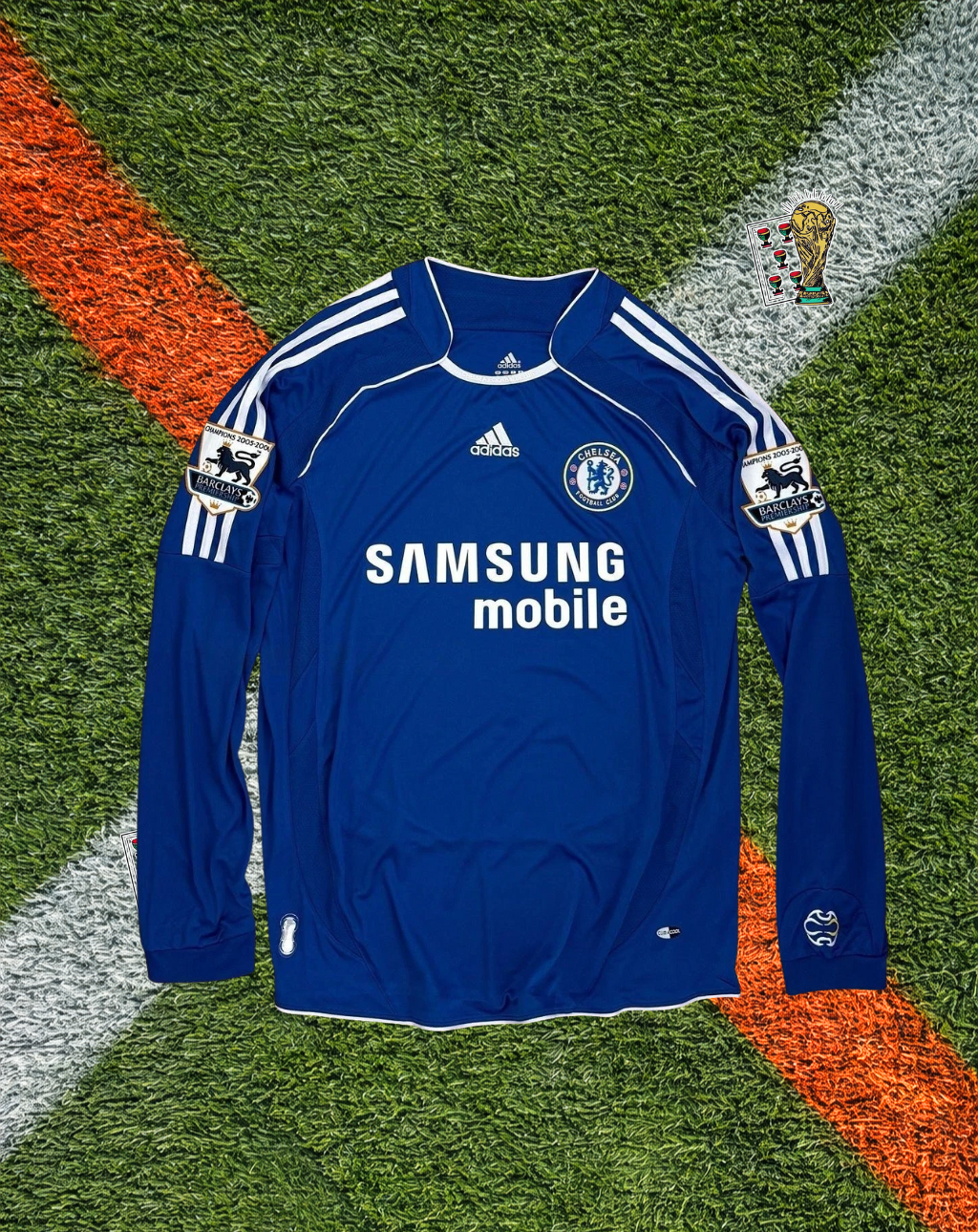Chelsea 2006–07 Home Long Sleeve Jersey – Drogba #11 – Adidas Blue Samsung Mobile Edition