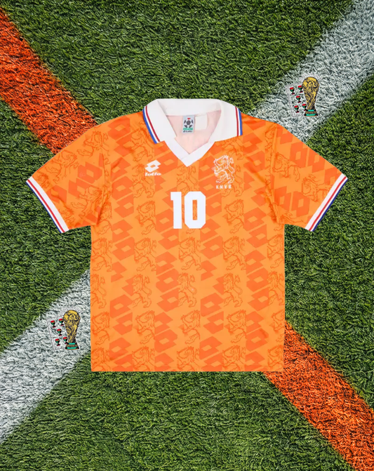 Netherlands 1994 Home World Cup Jersey – BERGKAMP #10 – USA 94 Classic