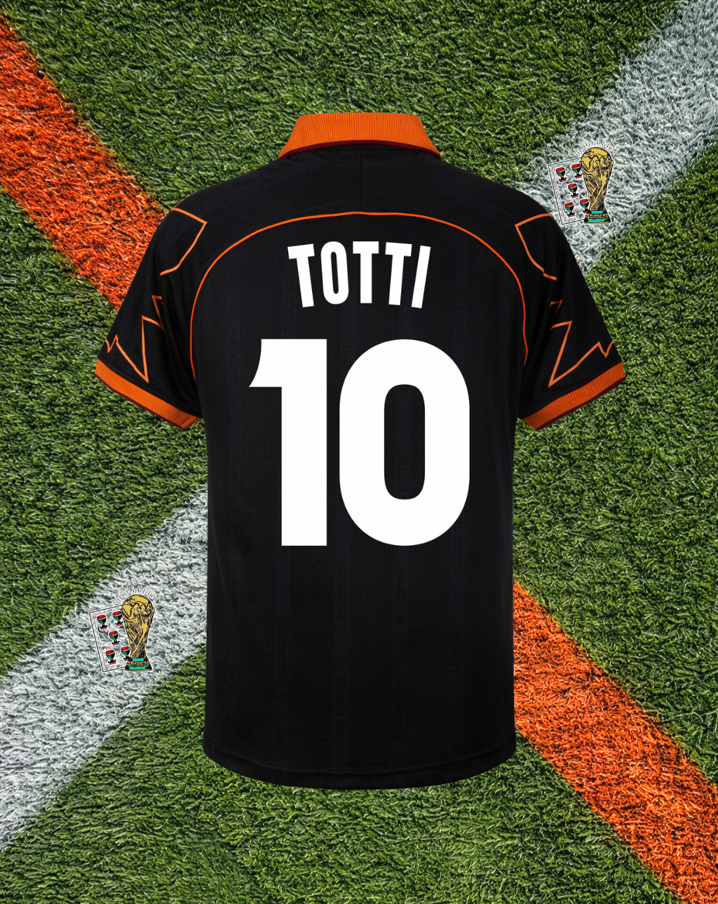 AS Roma 1999-2000 Third Jersey – Totti #10- Diadora "Black Lupetto Edition