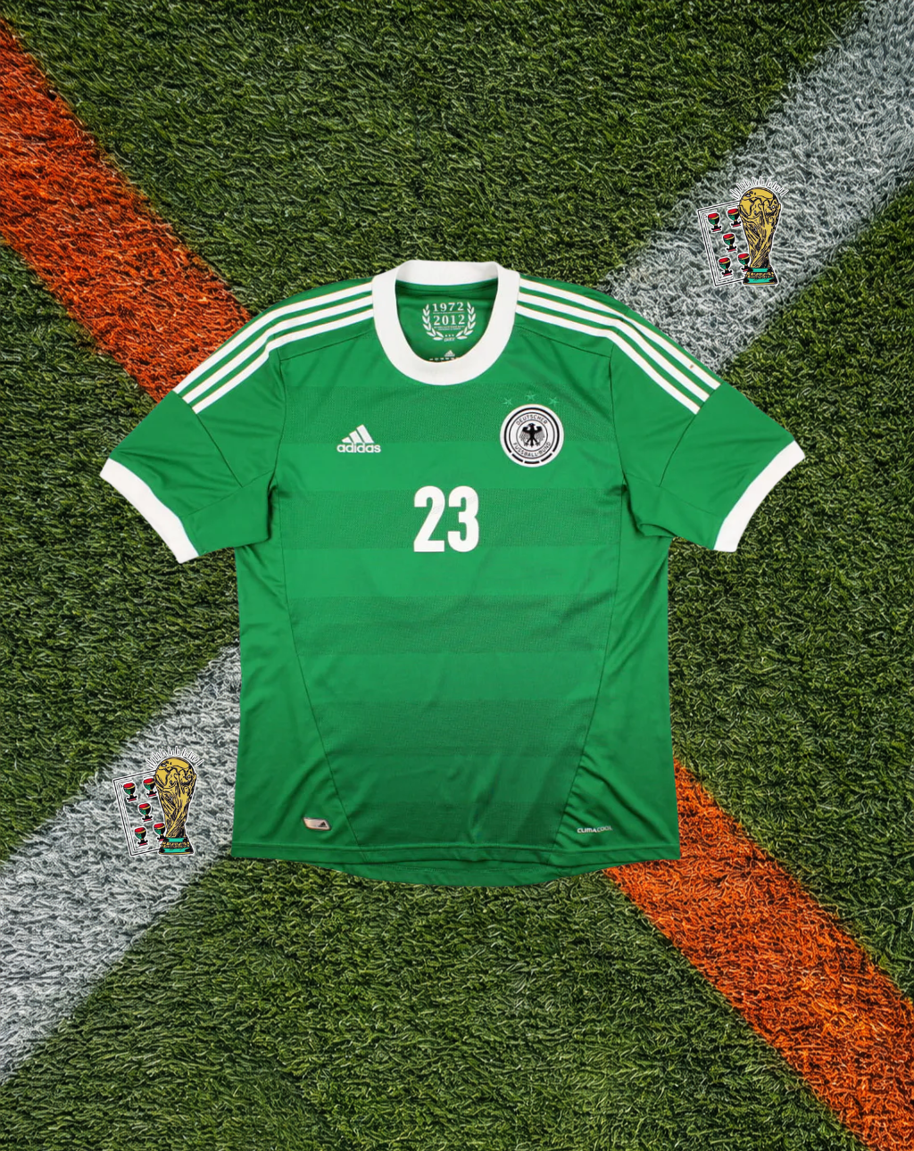 Germany 2012/13 Away Jersey – Mario Gómez #23 – Green Adidas ClimaCool Edition