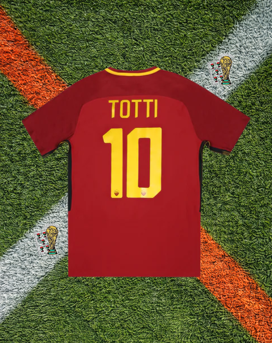 AS Roma 2017-2018 Home Jersey – Totti #10- "A Team for Life"  Final Season Edition