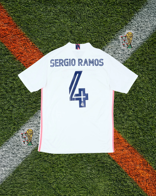 Real Madrid 2020/21 Home Jersey – Sergio Ramos #4 – Adidas Fly Better – White