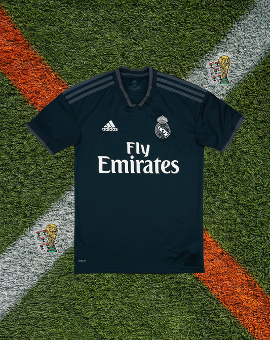 Real Madrid 2018/19 Away – Marcelo #12 – Adidas Navy Fly Emirates – Classic Football Shirt