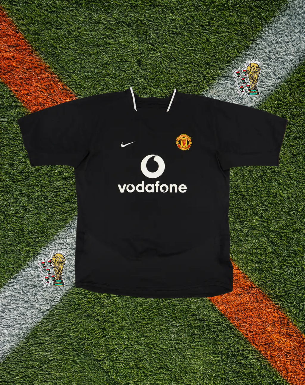 Manchester United 2003–04 Away Ronaldo #7 – Nike Black Retro Football Shirt Vodafone Vintage