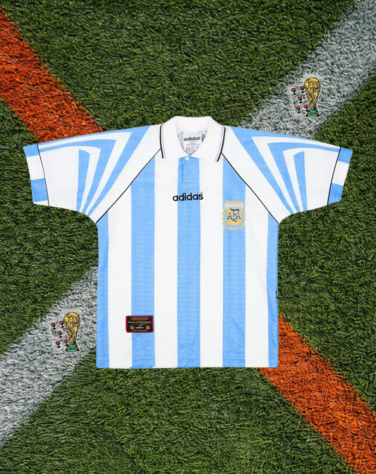 Argentina 1996–98 Home Short Sleeve Adidas Albiceleste Classic Football Shirt
