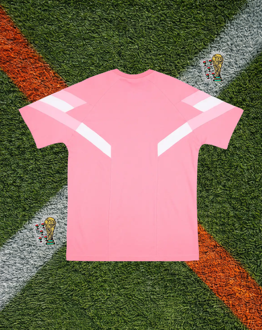 Inter Miami CF 2025 Adidas Originals Tee – Pink Lifestyle Shirt with Chevron Shoulder Stripes Classic Football Shirt