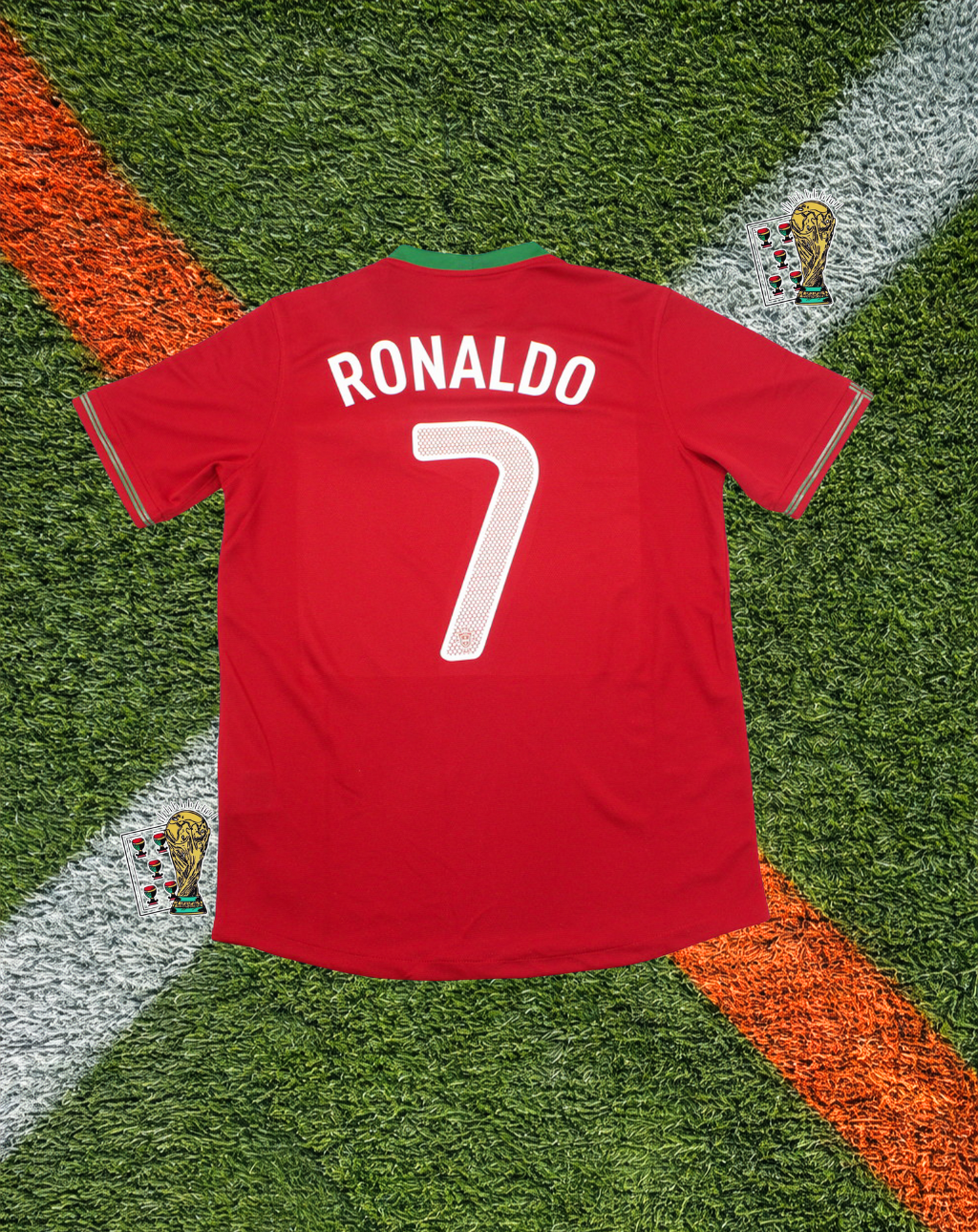 Portugal 2012–2013 Home Jersey – Ronaldo #7 -Classic Red with Emerald Collar Edition