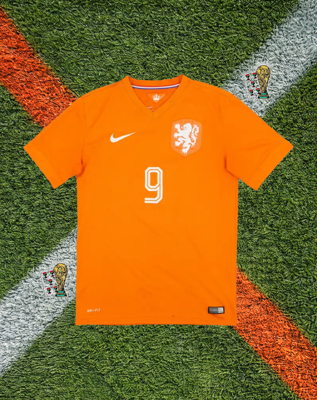 Netherlands 2014 Home World Cup Jersey – V. PERSIE #9 – Brazil 2014 Edition